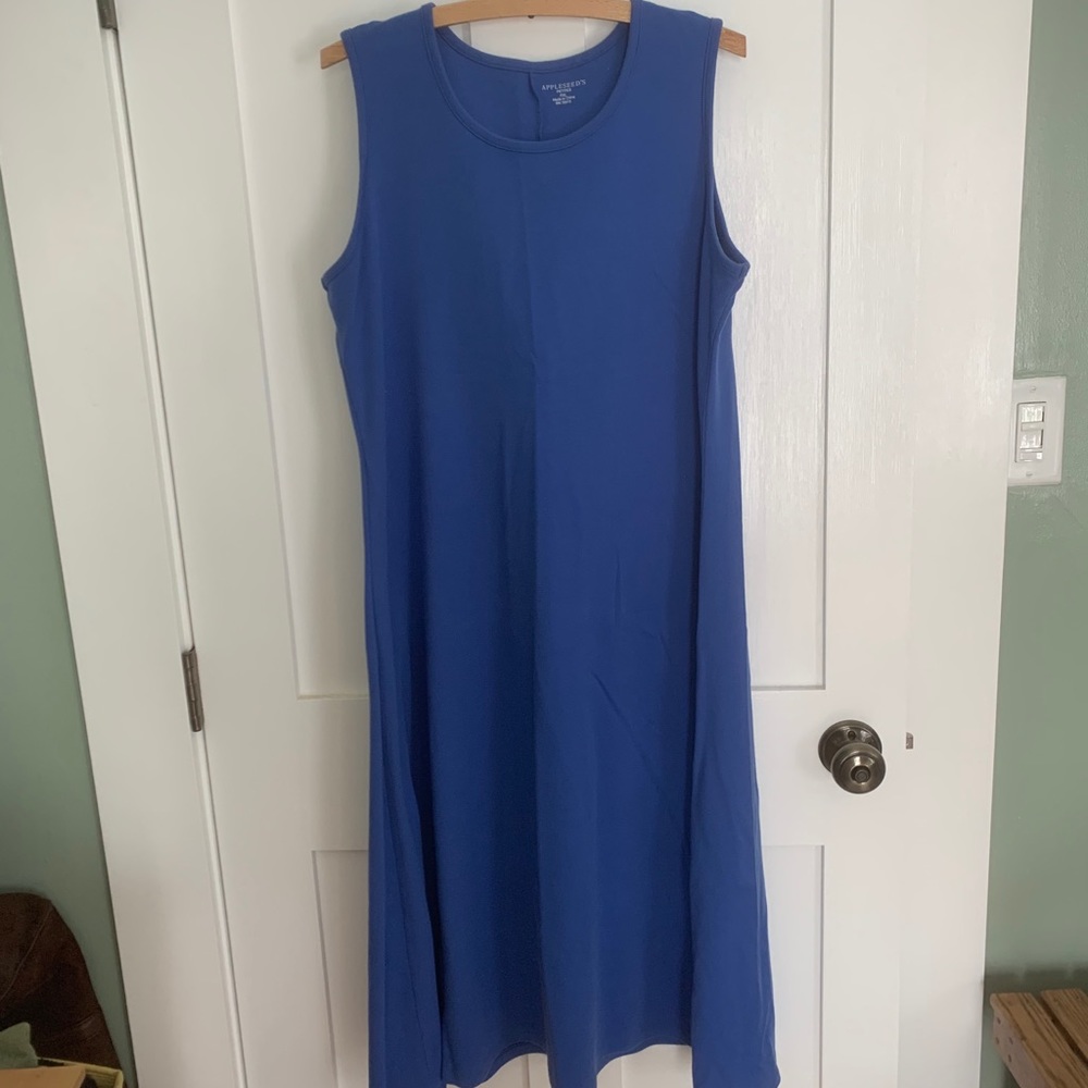 Appleseeds sleeveless blue dress